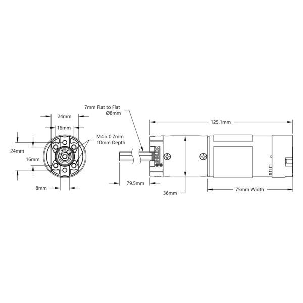 Motor Planetario Yellow Jacket Serie 5204 (Relación 50.9:1, Eje REX™ de 8 mm, 80 mm de longitud, 117 RPM, Encoder 3.3–5 V) - Image 19