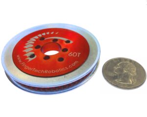 Polea de aluminio FingerTech 60T para transmisión por banda en robots
