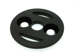 Brida Delrin para beater bar 1lb de FingerTech utilizada como soporte de eje en arma rotativa para robot de combate