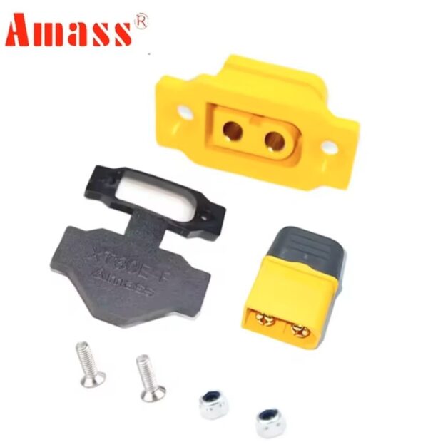 Conector XT60E para montaje en panel con tornillos