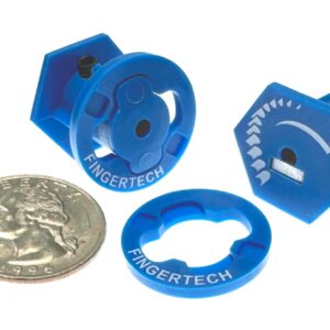 Lightweight Twist Hubs FingerTech fabricados en nylon reforzado para ruedas de espuma en robots de combate