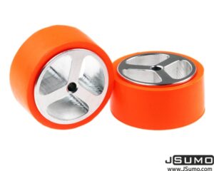 Par de ruedas JS4320 de aluminio CNC y silicón para robot sumo y robot de combate