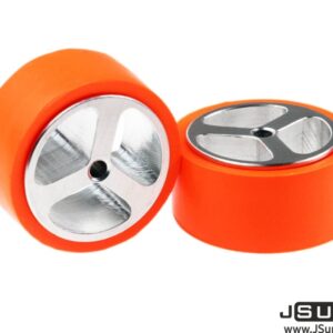 Par de ruedas JS4320 de aluminio CNC y silicón para robot sumo y robot de combate