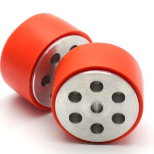 Par de ruedas JS5230 de silicón y aluminio CNC para robot minisumo y sumo