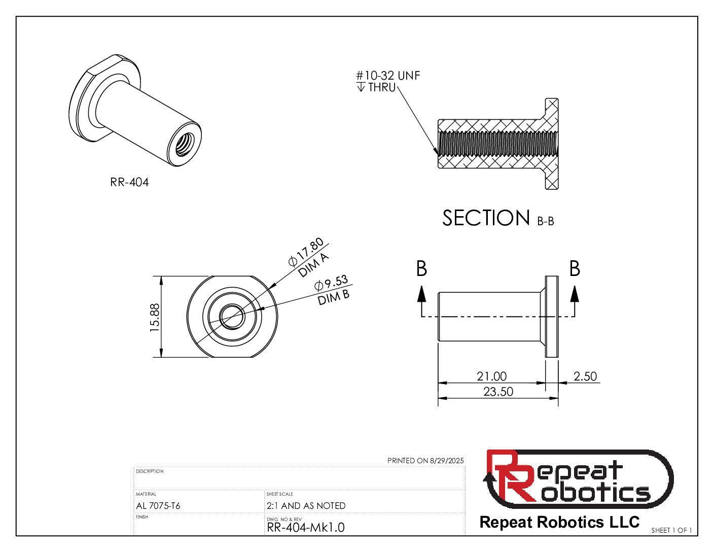 Drive Axle Beetle Mk2 (4 pack) Repeat Robotics