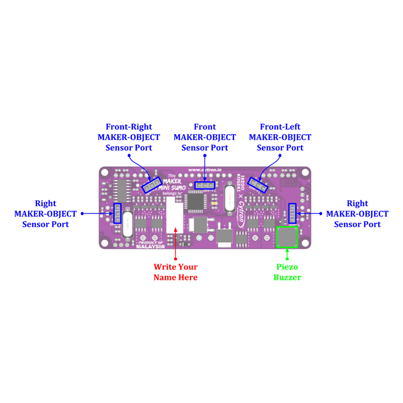 Maker Mini Sumo Controller Cytron layout inferior