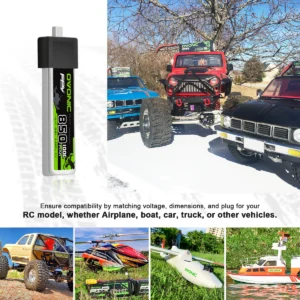 Batería LiHV OVONIC 1S de 3.8 V, 850 mAh y 100C con conector BT2.0