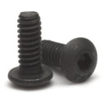 Tornillos negros 8-32 de acero con cabeza botón y entrada Allen